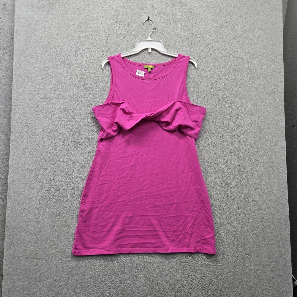 Celandine Anthropologie Women Dress XL Pink Rose Twist T Shirt Mini Tank NWT